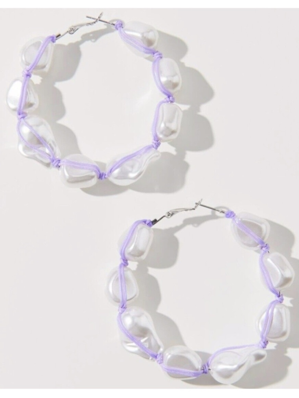 NEW Urban Outfitters Keely Faux Pearl Hoop Earrings